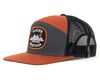 Gray and orange cap with Glacier National Park Montana logo on a white background