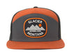 GLACIER 7-Panel Flat Bill Trucker, Richardson 168 Orange Black