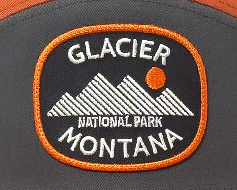 GLACIER 7-Panel Flat Bill Trucker, Richardson 168 Orange Black