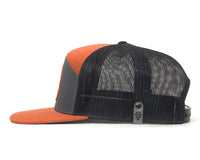 GLACIER 7-Panel Flat Bill Trucker, Richardson 168 Orange Black