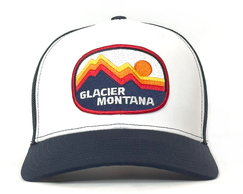 GLACIER PEAKS 6-Panel Curved Snapback, Richardson 112 White