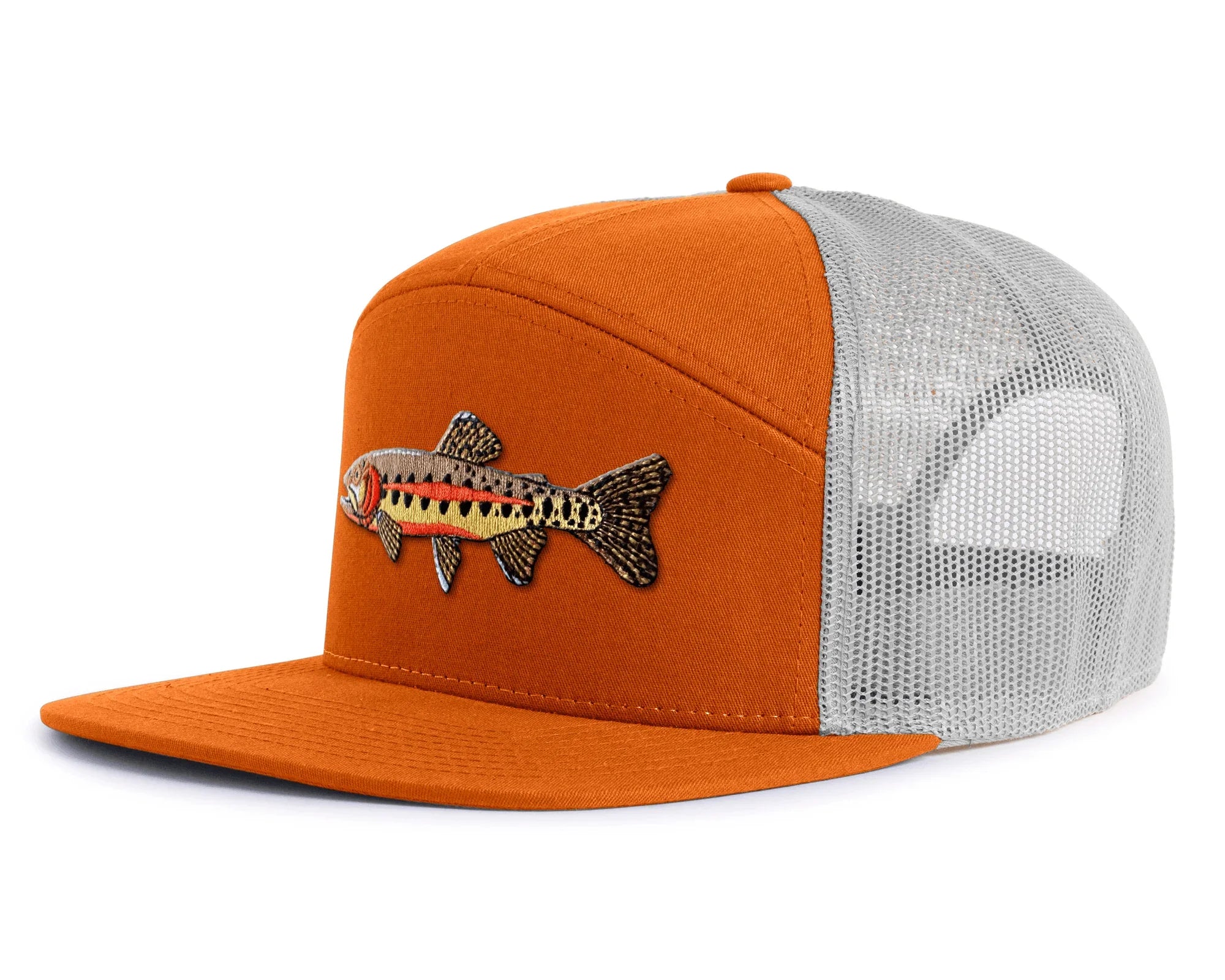 GOLDEN TROUT 7-Panel Flat Fishing Hat, Richardson 168 – Tailgate Hats GOLDEN TROUT 7-Panel Flat Fishing Hat, Richardson 168 – Tailgate Hats