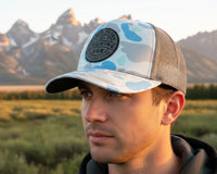 GRAND TETON 5-Panel Curved Camo Hat, Richardson 112 Grey