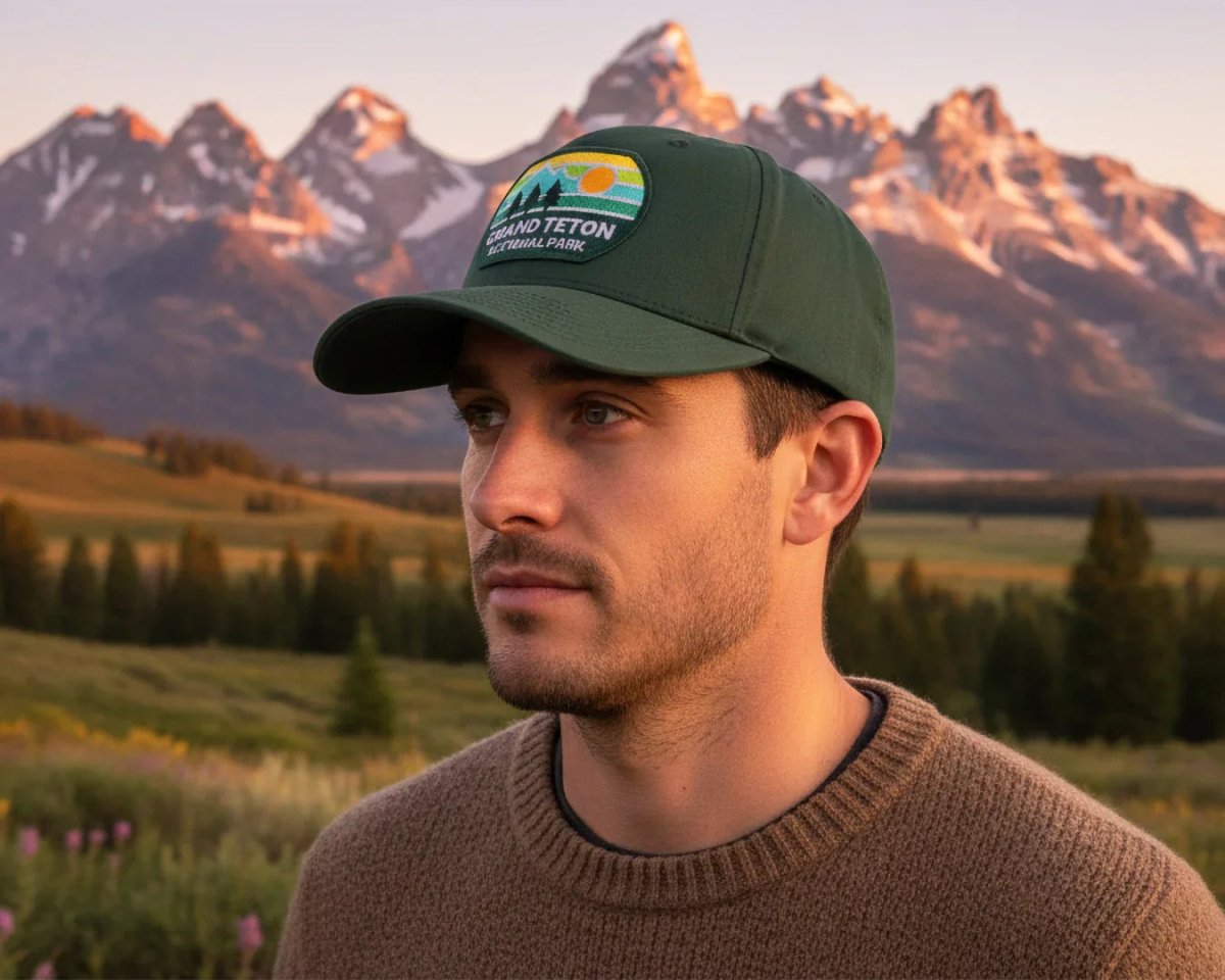 GRAND TETON 5 - Panel Curved Snapback Green - Tailgate Hats