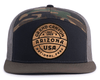GRAND CANYON WOOD 7-Panel Flat Camo Hat, Richardson 168 Black