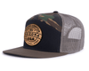 GRAND CANYON WOOD 7-Panel Flat Camo Hat, Richardson 168 Black