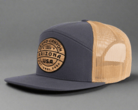 GRAND CANYON WOOD 7-Panel Flat Bill Trucker, Richardson 168 Grey