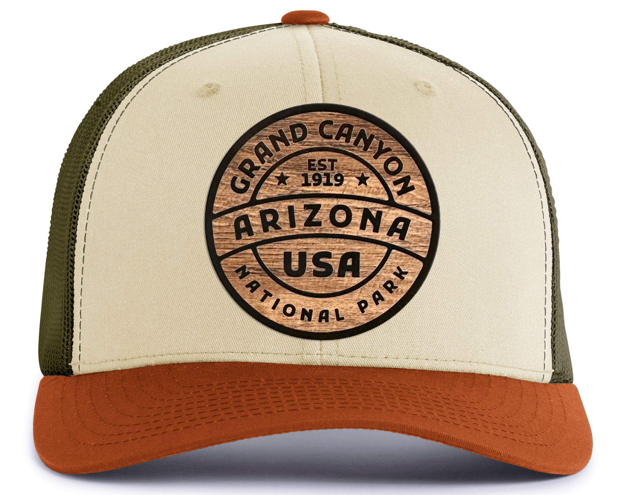 GRAND CANYON WOOD 6-Panel Low-Profile Trucker, Richardson 115