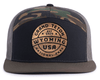 GRAND TETON WOOD 7-Panel Flat Camo Hat, Richardson 168 Black