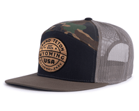 GRAND TETON WOOD 7-Panel Flat Camo Hat, Richardson 168 Black