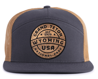 GRAND TETON WOOD 7-Panel Flat Bill Trucker, Richardson 168 Grey