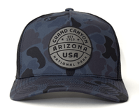 GRAND CANYON 5-Panel Curved Camo Hat, Richardson 112 Navy