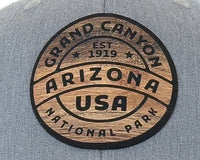 GRAND CANYON WOOD 6-Panel Curved Trucker, Richardson 112 Grey