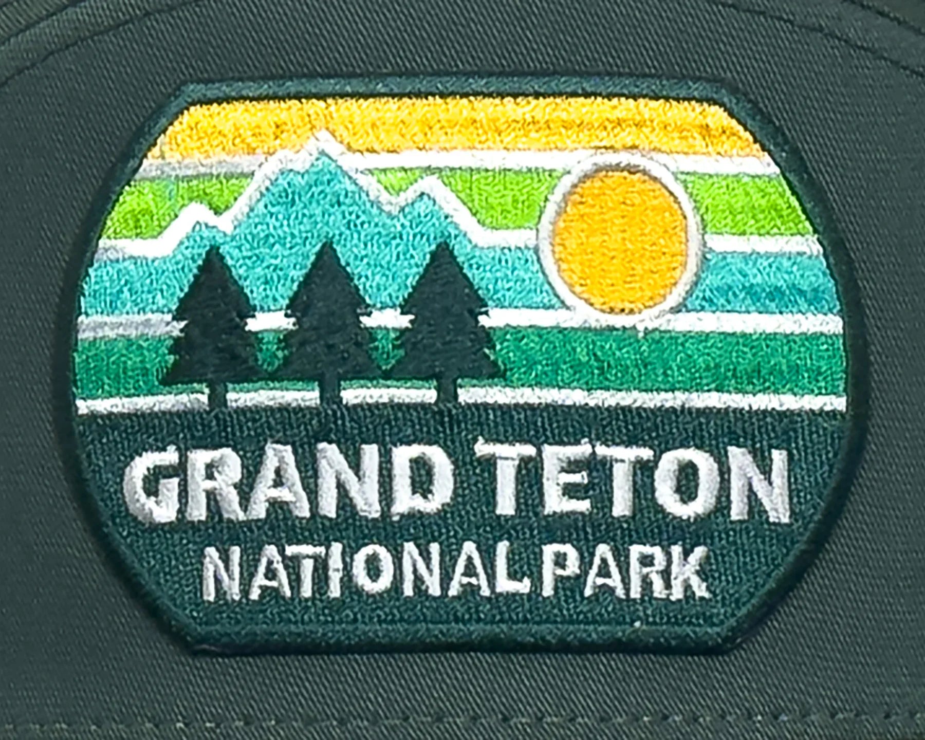 GRAND TETON 7-Panel Flat Snapback, Richardson 168 Green