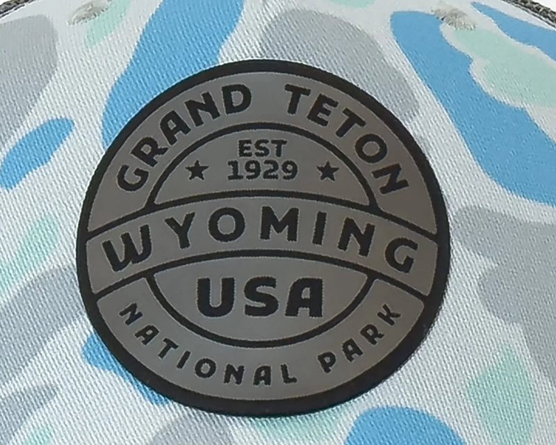 GRAND TETON 5-Panel Curved Camo Hat, Richardson 112 Grey