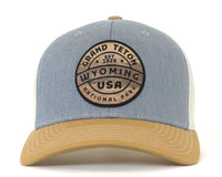 GRAND TETON WOOD 6-Panel Curved Snapback, Richardson 112 Grey