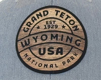 GRAND TETON WOOD 6-Panel Curved Snapback, Richardson 112 Grey