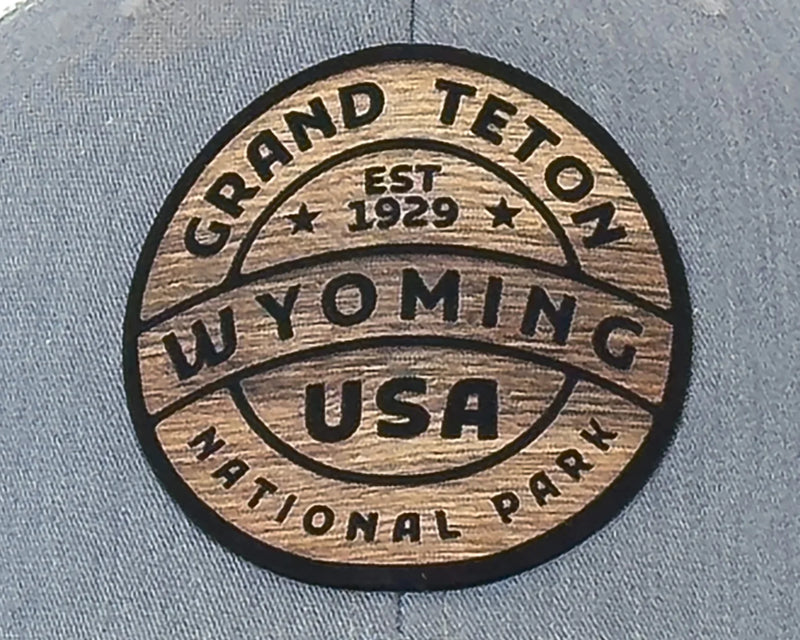 GRAND TETON WOOD 6-Panel Curved Snapback, Richardson 112 Grey