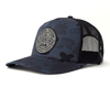 GRAND TETON 5-Panel Curved Camo Hat, Richardson 112 Navy