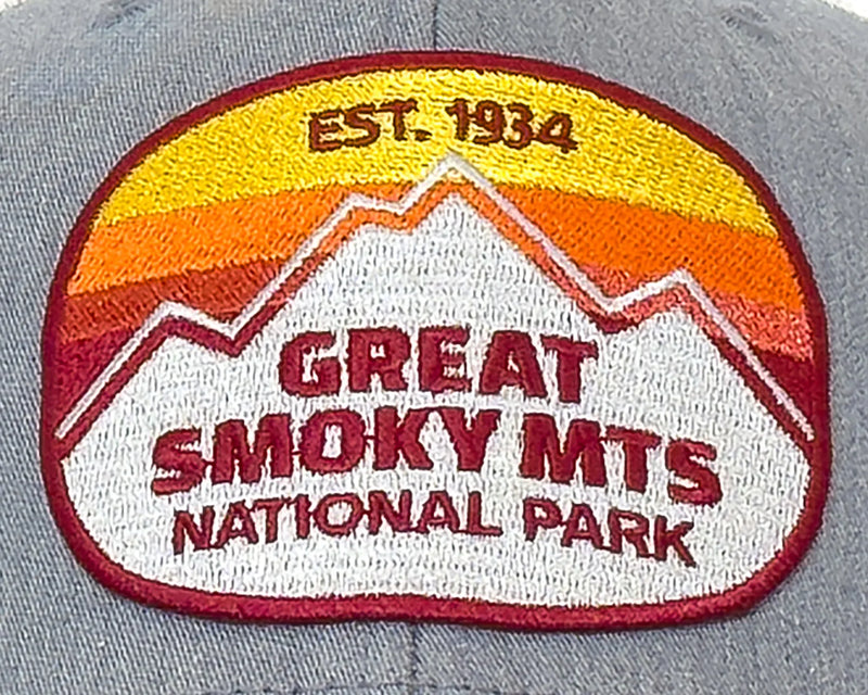 GREAT SMOKY MTS 6-Panel Curved Snapback, Richardson 112 Grey