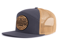 GREAT SMOKY MTS WOOD 7-Panel Flat Bill Hat, Richardson 168 Grey