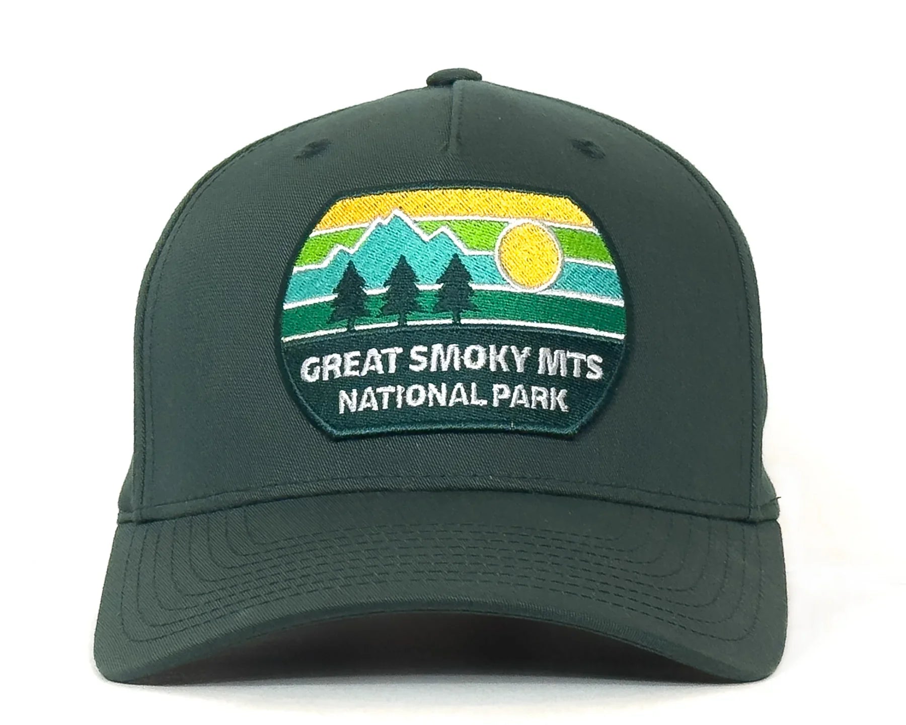 GREAT SMOKY MTS 5-Panel Curved Snapback Green