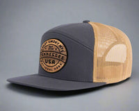 GREAT SMOKY MTS WOOD 7-Panel Flat Bill Hat, Richardson 168 Grey