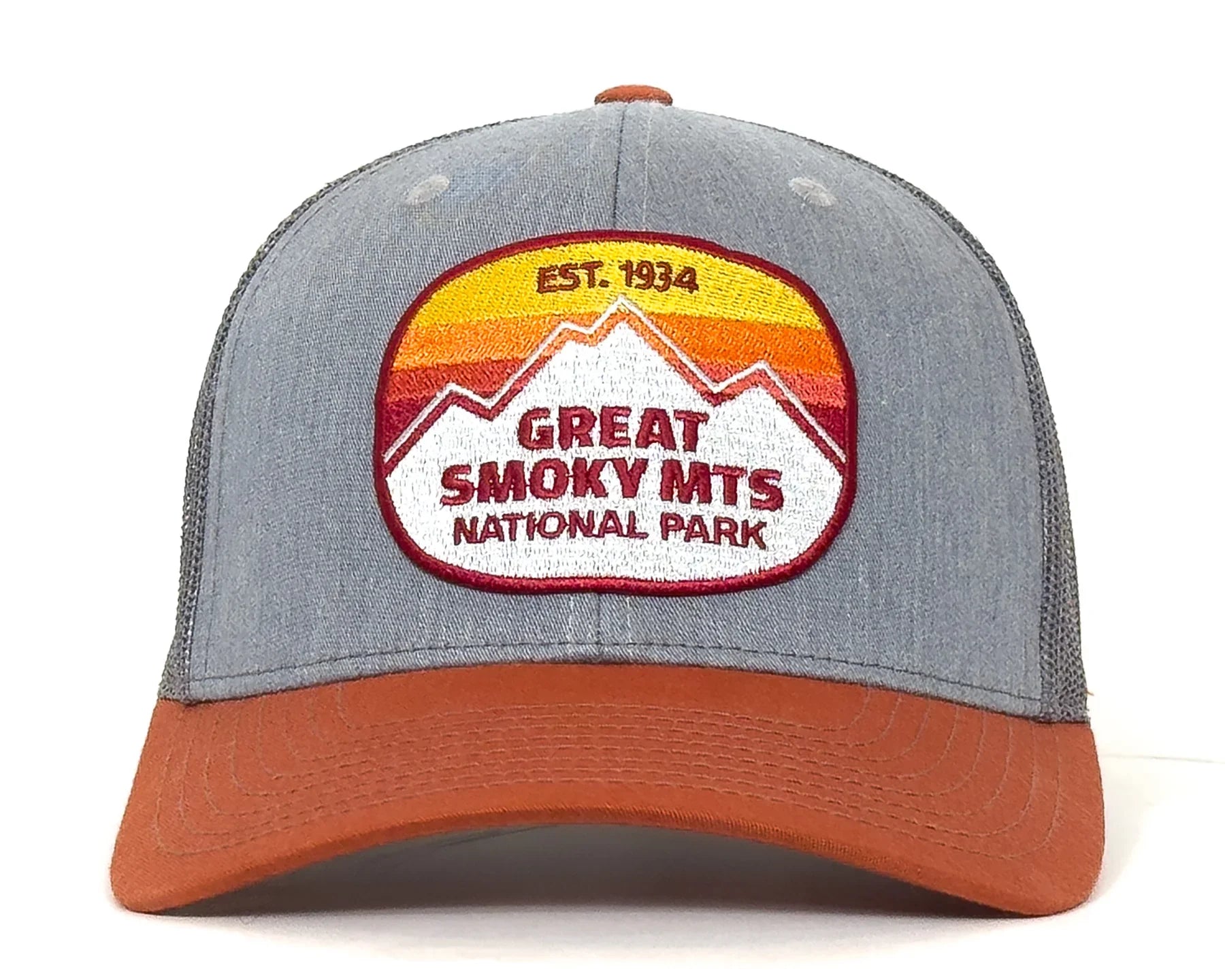GREAT SMOKY MTS 6-Panel Curved Snapback, Richardson 112 Grey