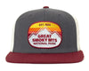 GREAT SMOKY MTS 6-Panel Flat Snapback Grey Black