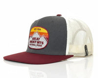 GREAT SMOKY MTS 6 - Panel Flat Snapback Grey Black - Tailgate Hats