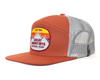 GREAT SMOKY MTS 7-Panel Flat Bill Trucker, Richardson 168 Orange