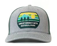 GREAT SMOKY MTS 6-Panel Curved Snapback, Richardson 112 Green