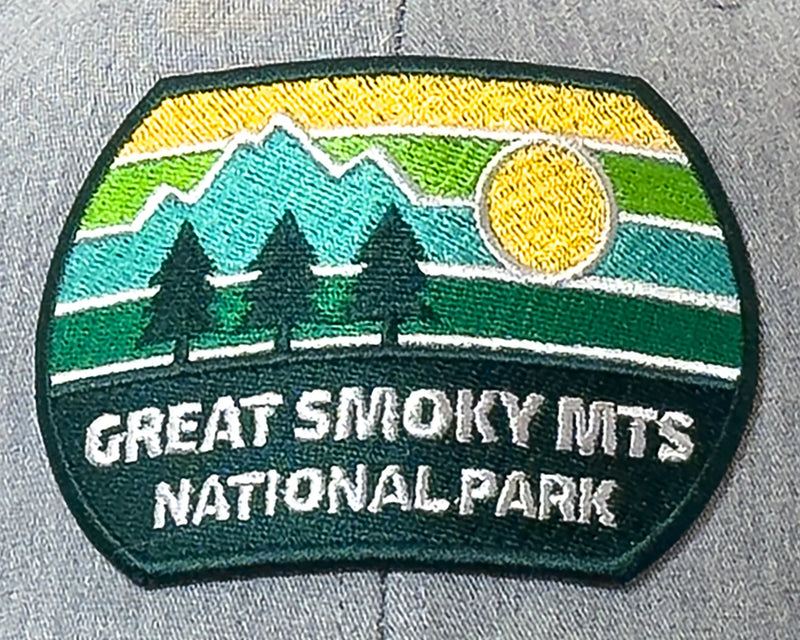 GREAT SMOKY MTS 6-Panel Curved Snapback, Richardson 112 Green