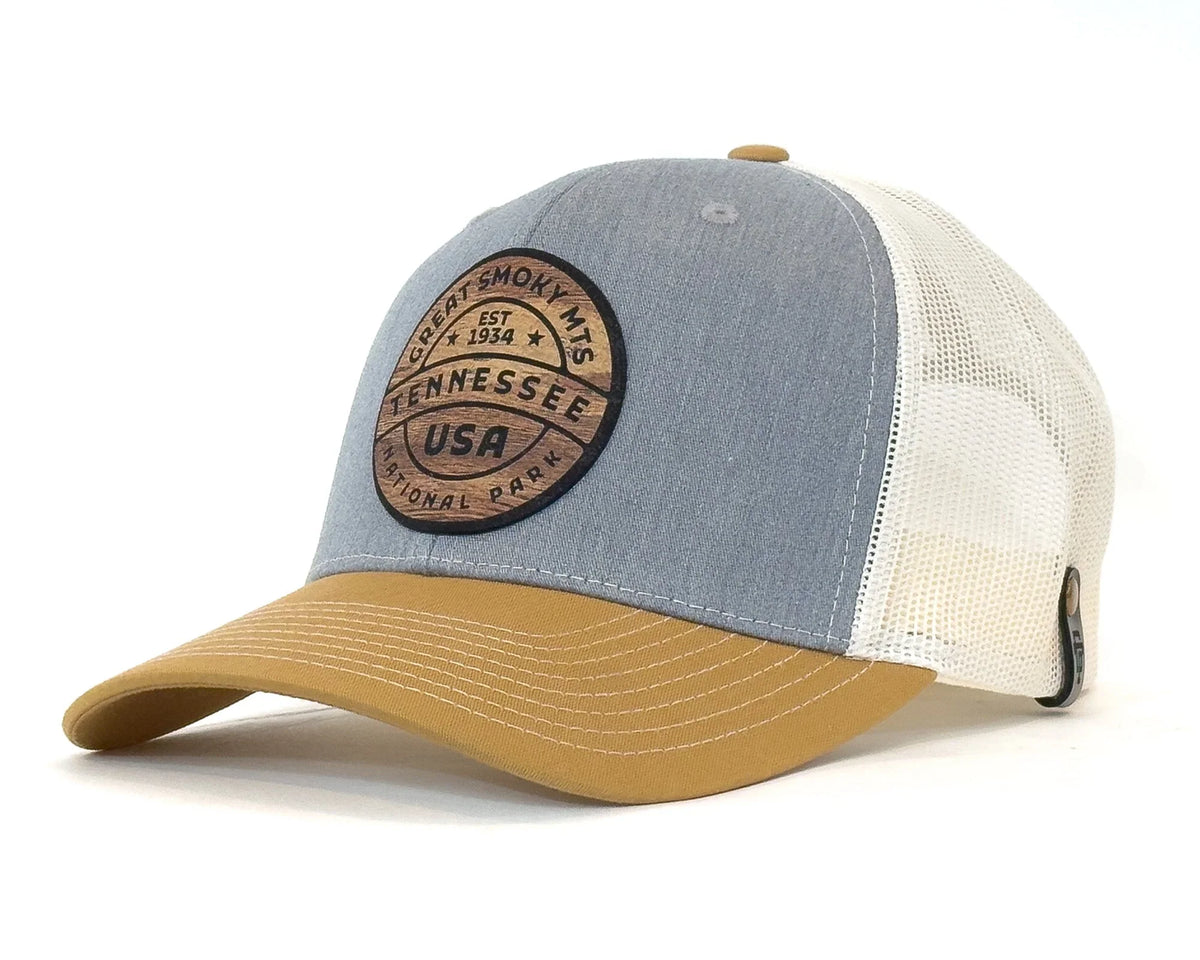 Trucker hat with a Tennessee USA logo on a white background