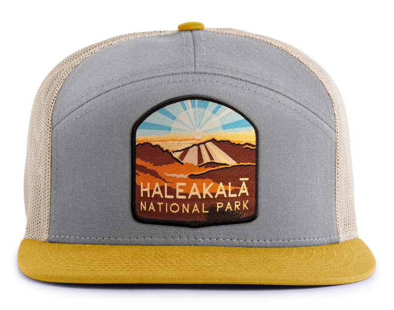 HALEAKALA 7-Panel Flat Snapback, Richardson 168 Grey