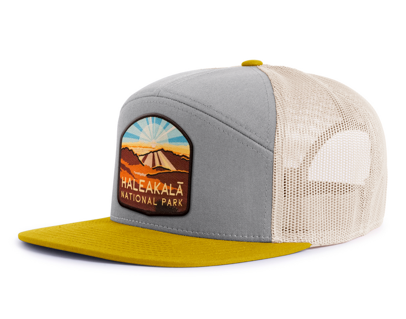 HALEAKALA 7-Panel Flat Snapback, Richardson 168 Grey