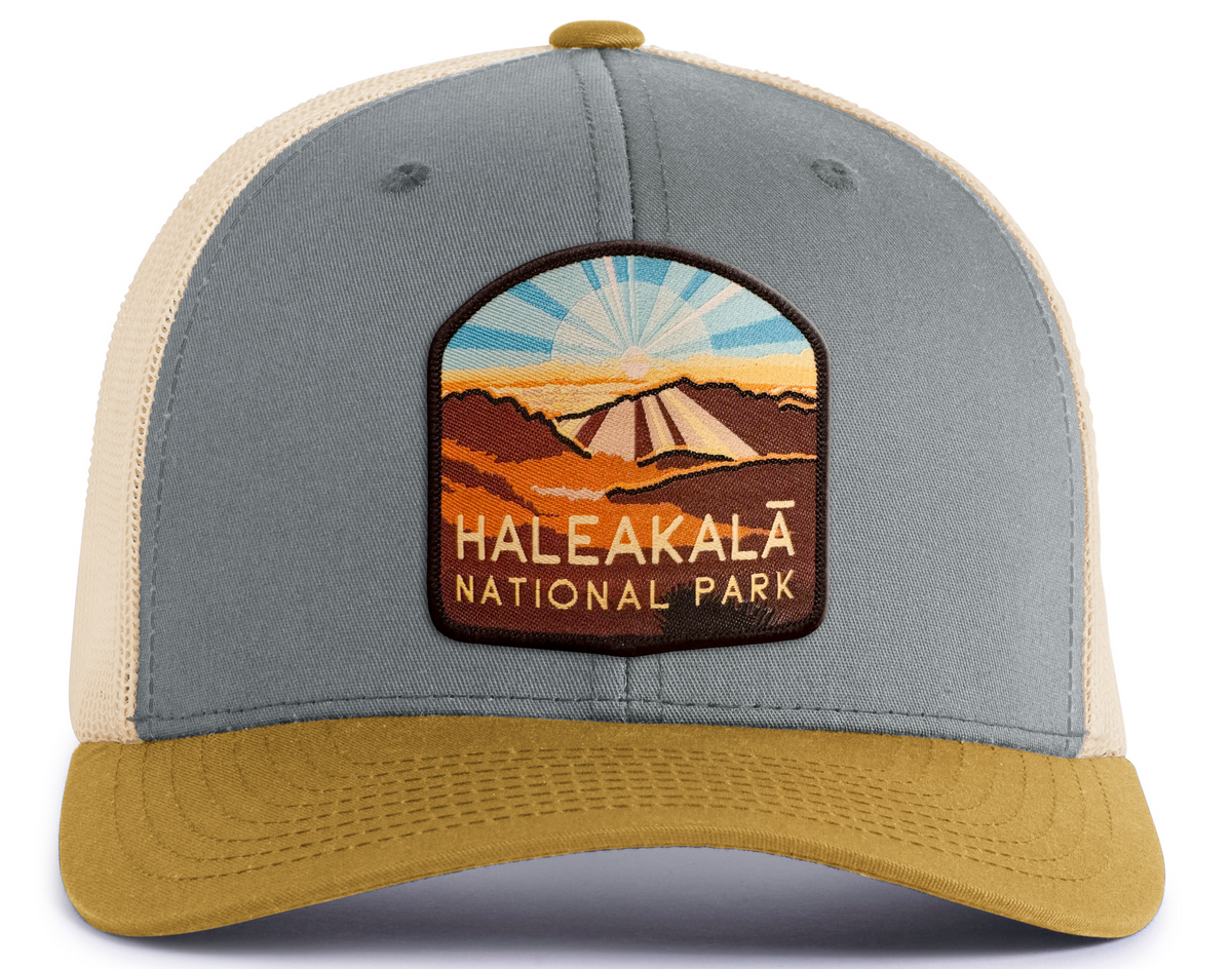 HALEAKALA 6-Panel Curved Snapback, Richardson 112 Grey