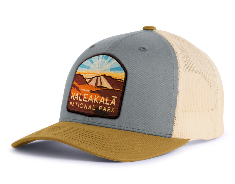 HALEAKALA 6-Panel Curved Snapback, Richardson 112 Grey