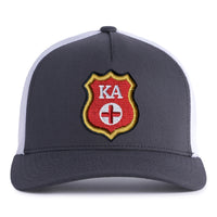 KAPPA ALPHA SHIELD 5-Panel Curved Charcoal/White - Tailgate Hats