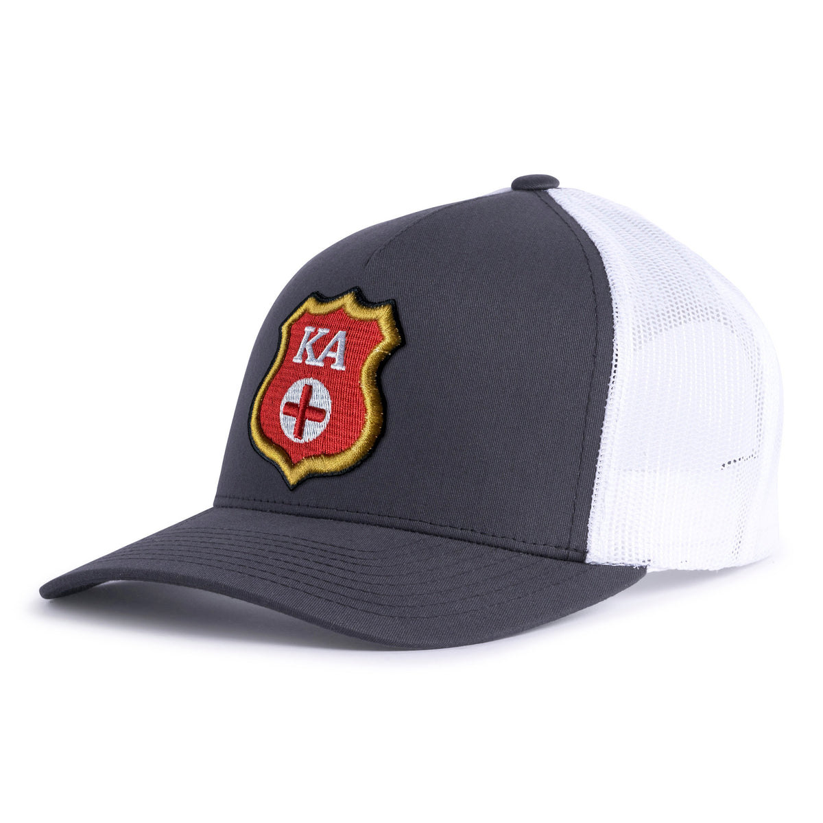 KAPPA ALPHA SHIELD 5-Panel Curved Charcoal/White - Tailgate Hats