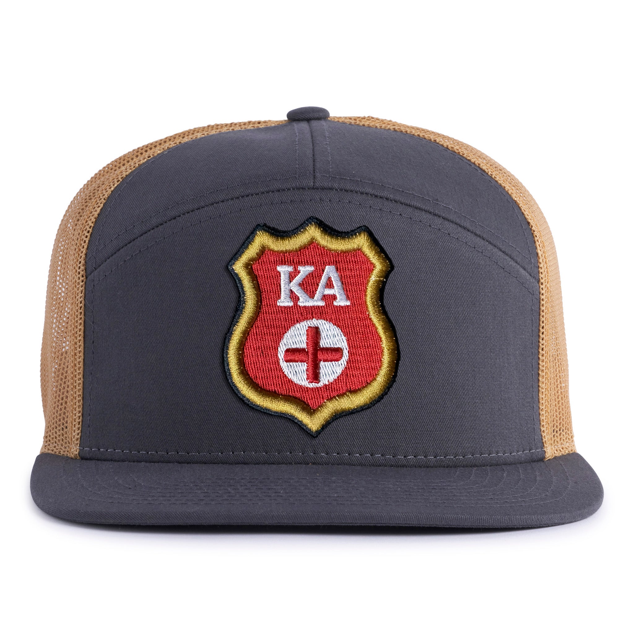 KAPPA ALPHA SHIELD 7-Panel Flat Grey/Gold - Tailgate Hats