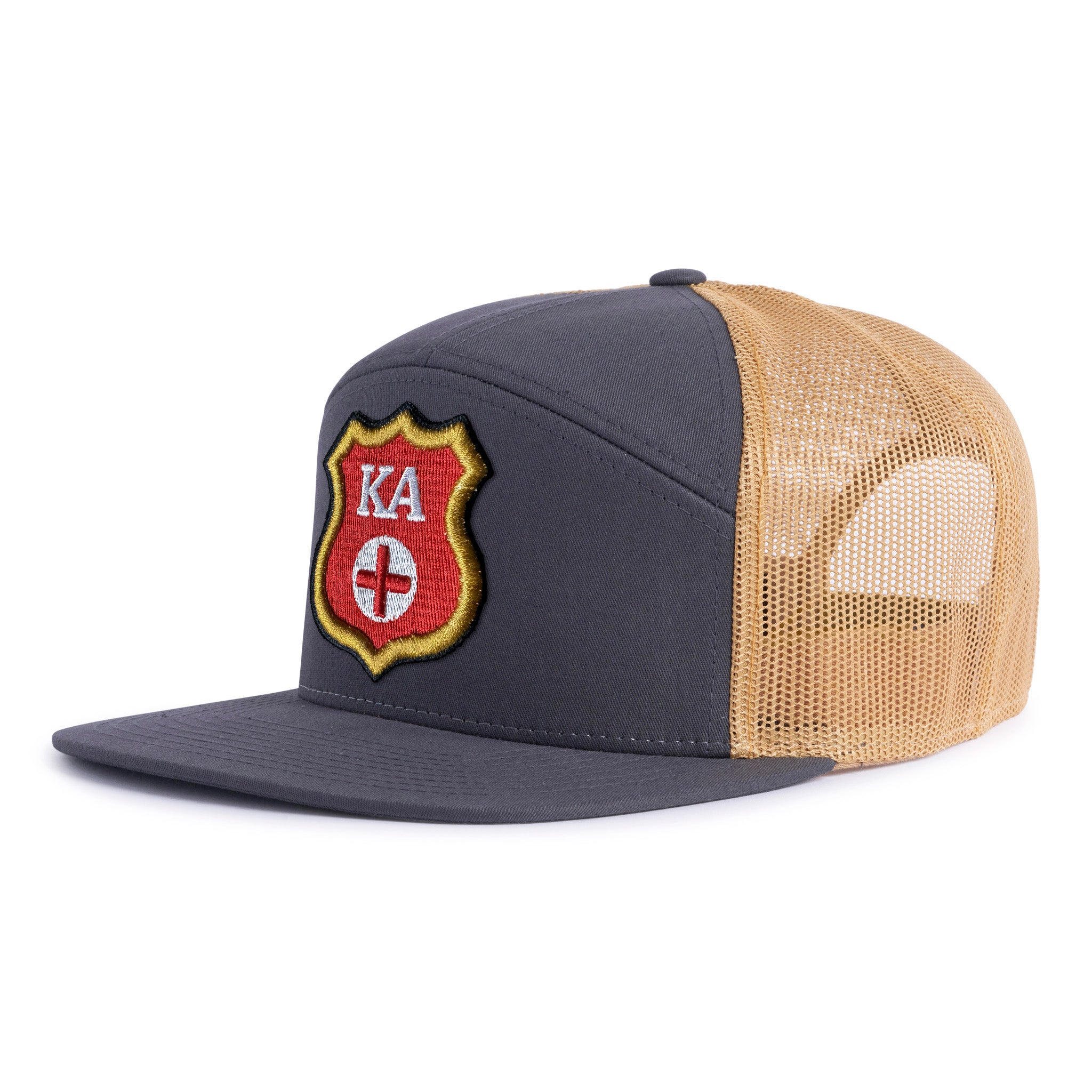 KAPPA ALPHA SHIELD 7-Panel Flat Grey/Gold - Tailgate Hats