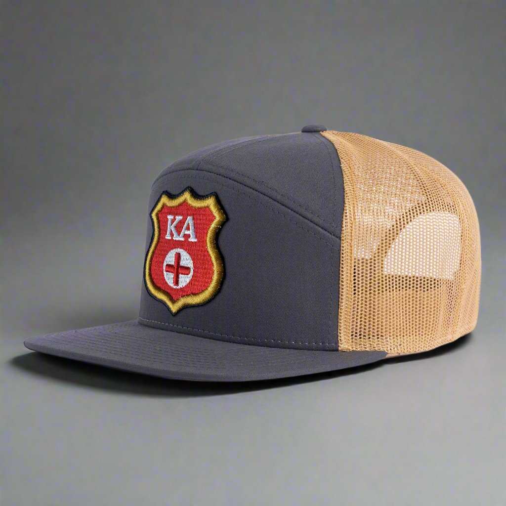 KAPPA ALPHA ORDER 7-Panel Flat Frat Hat, Richardson 168 Grey