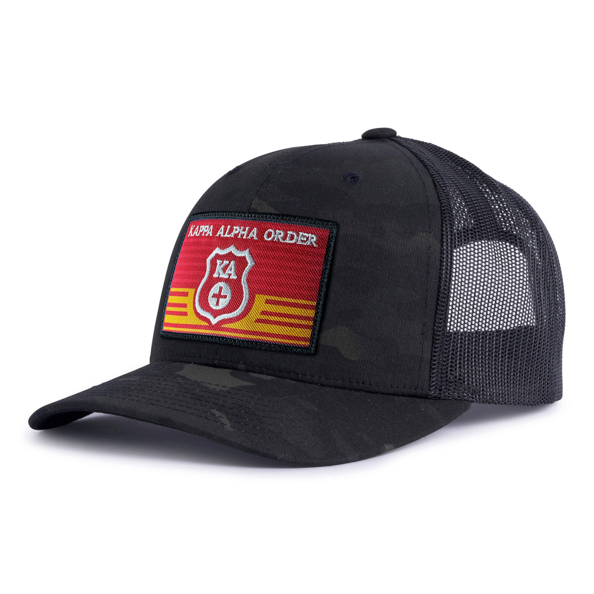 KAPPA ALPHA EMBLEM 6-Panel Curved Black Camo - Tailgate Hats