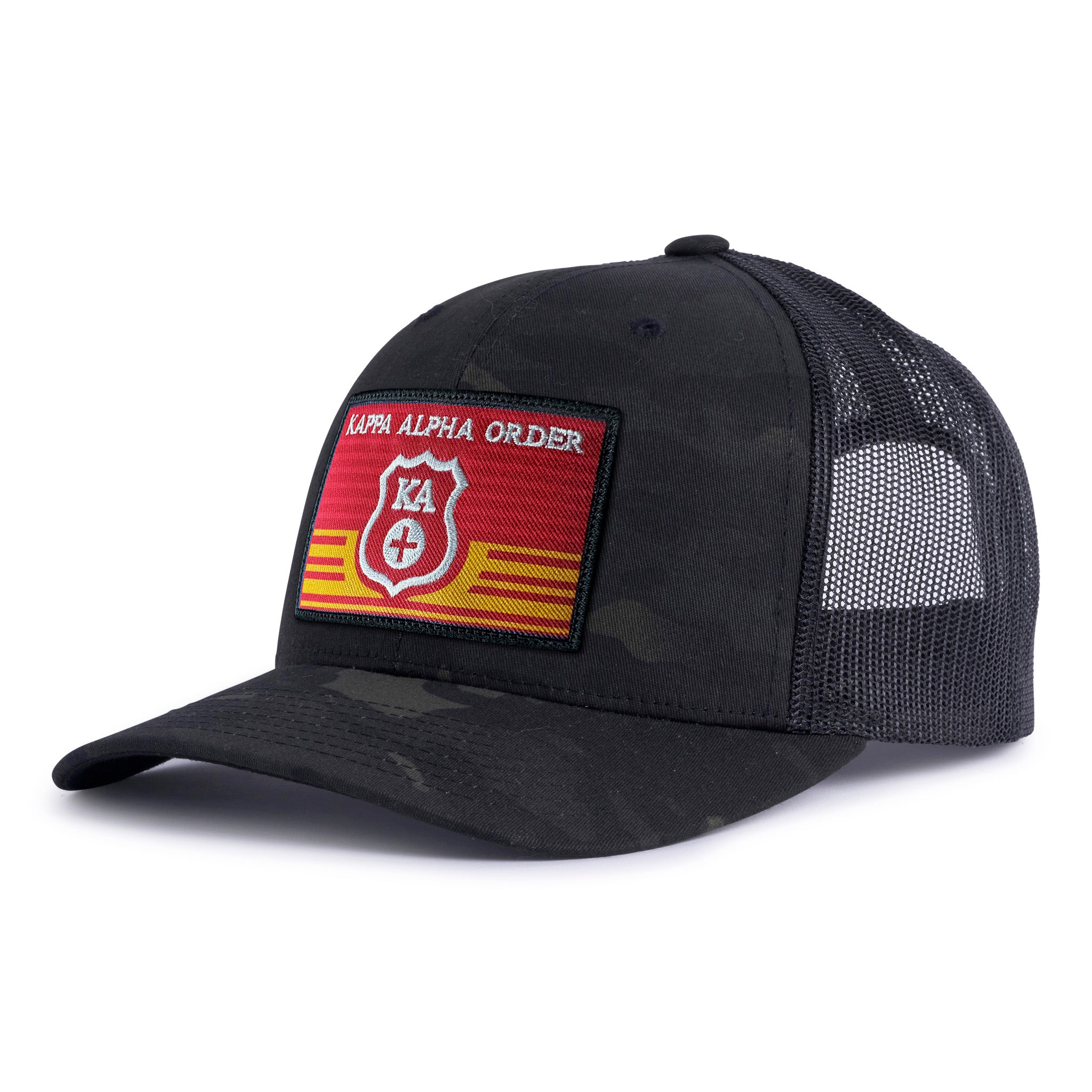 KAPPA ALPHA EMBLEM 6-Panel Curved Black Camo - Tailgate Hats