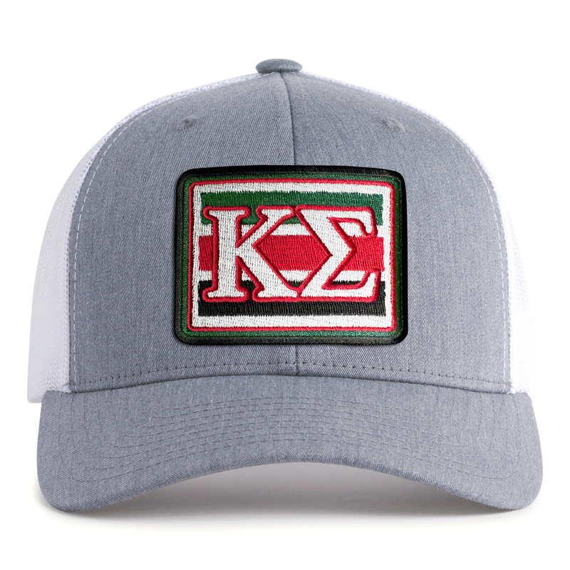 KAPPA SIG EMBLEM 6-Panel Curved Grey/White - Tailgate Hats
