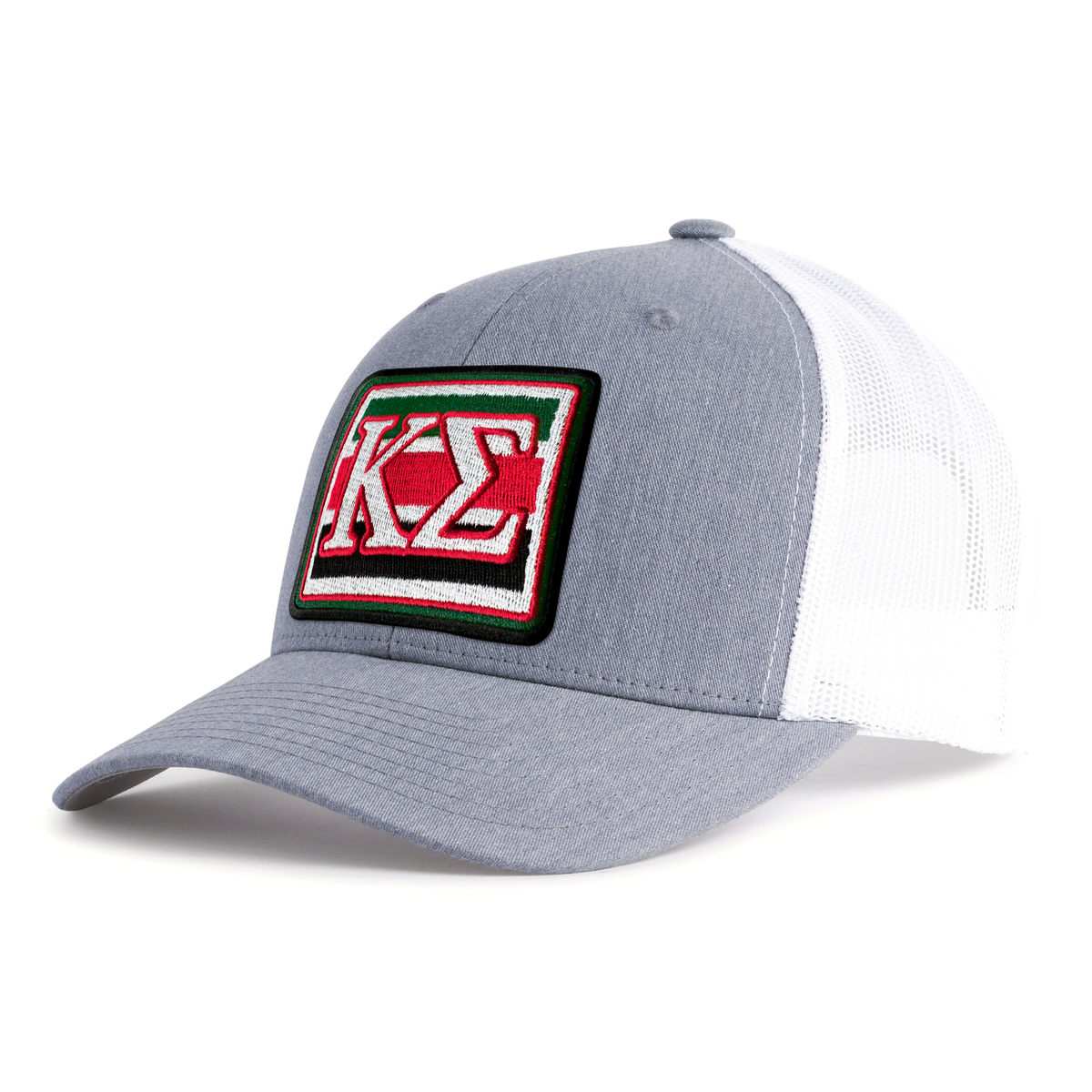 KAPPA SIG EMBLEM 6-Panel Curved Grey/White - Tailgate Hats