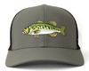LARGEMOUTH BASS 6-Panel Curved Trucker, Richardson 835 Olive