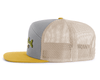 LARGEMOUTH BASS 7-Panel Flat Snapback, Richardson 168 Grey