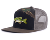 LARGEMOUTH BASS 7-Panel Flat Camo Hat, Richardson 168 Black